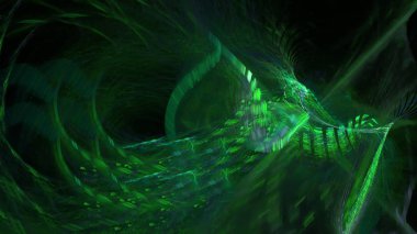 Fantezi kaotik renkli fraktal desen. Soyut Fraktal şekiller. 3D render resimde arka plan veya duvar kağıdı.