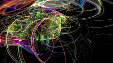 Fantezi kaotik renkli fraktal desen. Soyut Fraktal şekiller. 3D render resimde arka plan veya duvar kağıdı.