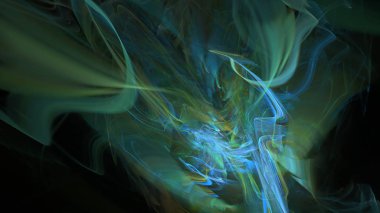 Fantezi kaotik renkli fraktal desen. Soyut Fraktal şekiller. 3D render resimde arka plan veya duvar kağıdı.