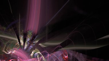 Fantezi kaotik renkli fraktal desen. Soyut Fraktal şekiller. 3D render resimde arka plan veya duvar kağıdı.