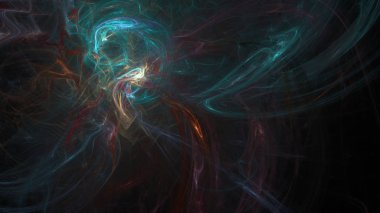 Fantezi kaotik renkli fraktal desen. Soyut Fraktal şekiller. 3D render resimde arka plan veya duvar kağıdı.