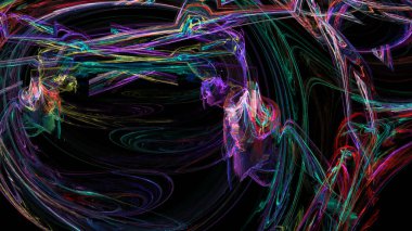 Fantezi kaotik renkli fraktal desen. Soyut Fraktal şekiller. 3D render resimde arka plan veya duvar kağıdı.