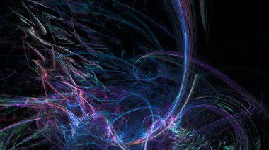 Fantezi kaotik renkli fraktal desen. Soyut Fraktal şekiller. 3D render resimde arka plan veya duvar kağıdı.