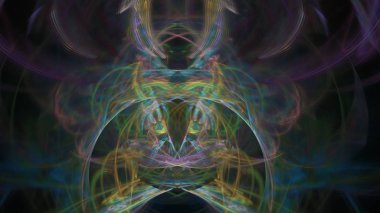 Fantezi kaotik renkli fraktal desen. Soyut Fraktal şekiller. 3D render resimde arka plan veya duvar kağıdı.