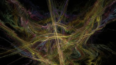 Fantezi kaotik renkli fraktal desen. Soyut Fraktal şekiller. 3D render resimde arka plan veya duvar kağıdı.