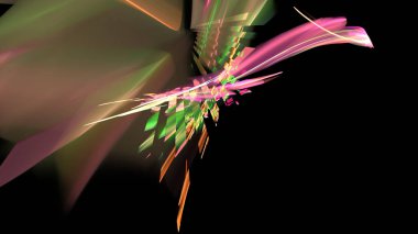 Fantezi kaotik renkli fraktal desen. Soyut Fraktal şekiller. 3D render resimde arka plan veya duvar kağıdı.