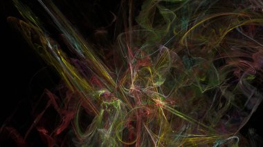Fantezi kaotik renkli fraktal desen. Soyut Fraktal şekiller. 3D render resimde arka plan veya duvar kağıdı.