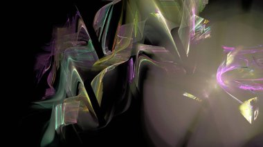 Fantezi kaotik renkli fraktal desen. Soyut Fraktal şekiller. 3D render resimde arka plan veya duvar kağıdı.