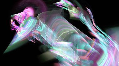 Fantezi kaotik renkli fraktal desen. Soyut Fraktal şekiller. 3D render resimde arka plan veya duvar kağıdı.