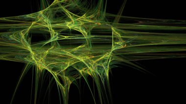 Fantezi kaotik renkli fraktal desen. Soyut Fraktal şekiller. 3D render resimde arka plan veya duvar kağıdı.