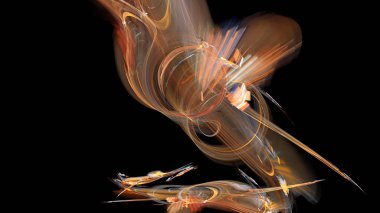 Fantezi kaotik renkli fraktal desen. Soyut Fraktal şekiller. 3D render resimde arka plan veya duvar kağıdı.