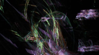 Fantezi kaotik renkli fraktal desen. Soyut Fraktal şekiller. 3D render resimde arka plan veya duvar kağıdı.