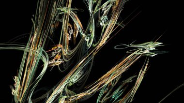 Fantezi kaotik renkli fraktal desen. Soyut Fraktal şekiller. 3D render resimde arka plan veya duvar kağıdı.