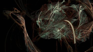 Fantezi kaotik renkli fraktal desen. Soyut Fraktal şekiller. 3D render resimde arka plan veya duvar kağıdı.