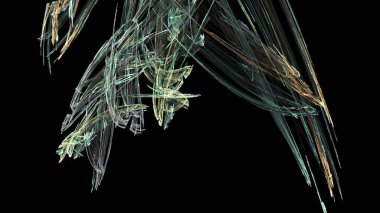 Fantezi kaotik renkli fraktal desen. Soyut Fraktal şekiller. 3D render resimde arka plan veya duvar kağıdı.