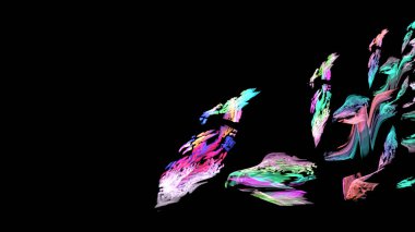 Fantezi kaotik renkli fraktal desen. Soyut Fraktal şekiller. 3D render resimde arka plan veya duvar kağıdı.