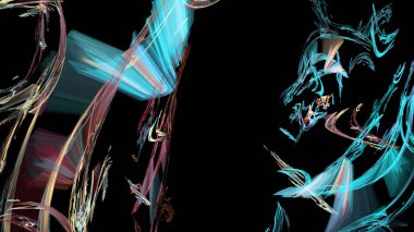 Fantezi kaotik renkli fraktal desen. Soyut Fraktal şekiller. 3D render resimde arka plan veya duvar kağıdı.