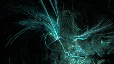 Fantezi kaotik renkli fraktal desen. Soyut Fraktal şekiller. 3D render resimde arka plan veya duvar kağıdı.