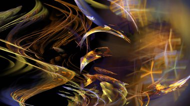 Fantezi kaotik renkli fraktal desen. Soyut Fraktal şekiller. 3D render resimde arka plan veya duvar kağıdı.