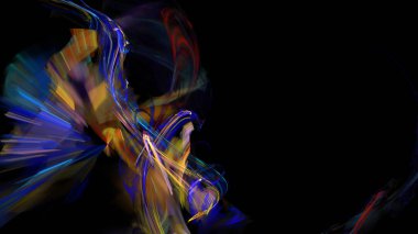 Fantezi kaotik renkli fraktal desen. Soyut Fraktal şekiller. 3D render resimde arka plan veya duvar kağıdı.