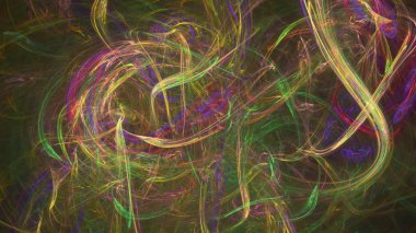 Fantezi kaotik renkli fraktal desen. Soyut Fraktal şekiller. 3D render resimde arka plan veya duvar kağıdı.