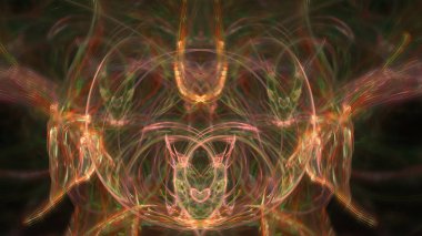 Fantezi kaotik renkli fraktal desen. Soyut Fraktal şekiller. 3D render resimde arka plan veya duvar kağıdı.