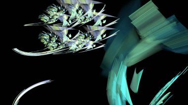 Fantezi kaotik renkli fraktal desen. Soyut Fraktal şekiller. 3D render resimde arka plan veya duvar kağıdı.