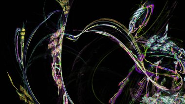 Fantezi kaotik renkli fraktal desen. Soyut Fraktal şekiller. 3D render resimde arka plan veya duvar kağıdı.