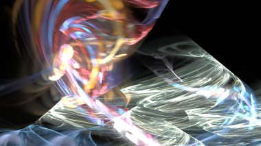 Fantezi kaotik renkli fraktal desen. Soyut Fraktal şekiller. 3D render resimde arka plan veya duvar kağıdı.