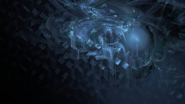 Fantezi kaotik renkli fraktal desen. Soyut Fraktal şekiller. 3D render resimde arka plan veya duvar kağıdı.