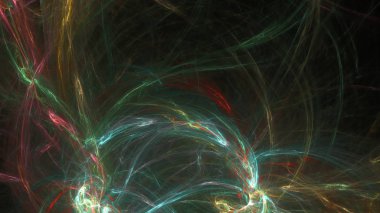 Fantezi kaotik renkli fraktal desen. Soyut Fraktal şekiller. 3D render resimde arka plan veya duvar kağıdı.