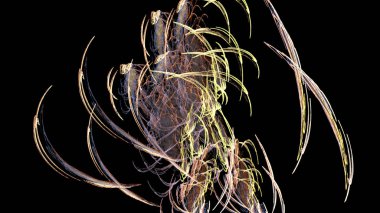 Fantezi kaotik renkli fraktal desen. Soyut Fraktal şekiller. 3D render resimde arka plan veya duvar kağıdı.