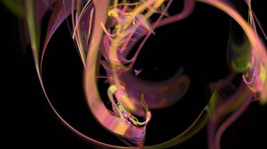 Fantezi kaotik renkli fraktal desen. Soyut Fraktal şekiller. 3D render resimde arka plan veya duvar kağıdı.