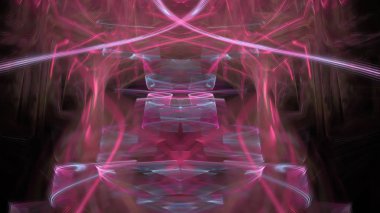 Fantezi kaotik renkli fraktal desen. Soyut Fraktal şekiller. 3D render resimde arka plan veya duvar kağıdı.