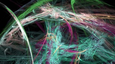 Fantezi kaotik renkli fraktal desen. Soyut Fraktal şekiller. 3D render resimde arka plan veya duvar kağıdı.