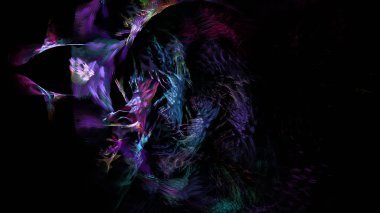 Fantezi kaotik renkli fraktal desen. Soyut Fraktal şekiller. 3D render resimde arka plan veya duvar kağıdı.