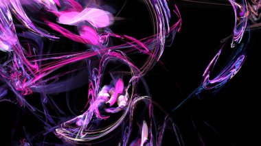 Fantezi kaotik renkli fraktal desen. Soyut Fraktal şekiller. 3D render resimde arka plan veya duvar kağıdı.