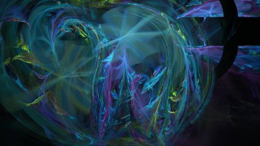 Fantezi kaotik renkli fraktal desen. Soyut Fraktal şekiller. 3D render resimde arka plan veya duvar kağıdı.