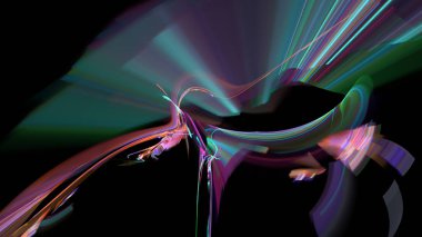 Fantezi kaotik renkli fraktal desen. Soyut Fraktal şekiller. 3D render resimde arka plan veya duvar kağıdı.