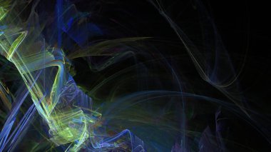 Fantezi kaotik renkli fraktal desen. Soyut Fraktal şekiller. 3D render resimde arka plan veya duvar kağıdı.