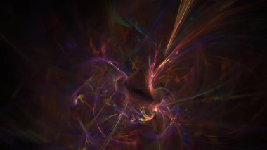 Fantezi kaotik renkli fraktal desen. Soyut Fraktal şekiller. 3D render resimde arka plan veya duvar kağıdı.