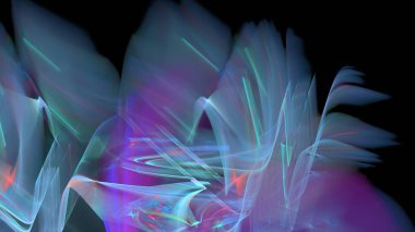 Fantezi kaotik renkli fraktal desen. Soyut Fraktal şekiller. 3D render resimde arka plan veya duvar kağıdı.