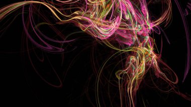 Fantezi kaotik renkli fraktal desen. Soyut Fraktal şekiller. 3D render resimde arka plan veya duvar kağıdı.