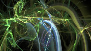 Fantezi kaotik renkli fraktal desen. Soyut Fraktal şekiller. 3D render resimde arka plan veya duvar kağıdı.