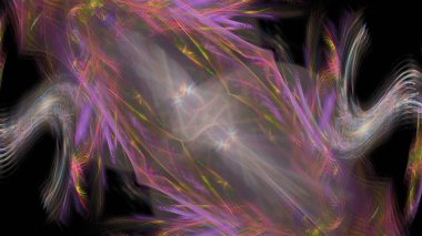 Fantezi kaotik renkli fraktal desen. Soyut Fraktal şekiller. 3D render resimde arka plan veya duvar kağıdı.