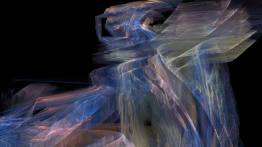 Fantezi kaotik renkli fraktal desen. Soyut Fraktal şekiller. 3D render resimde arka plan veya duvar kağıdı.