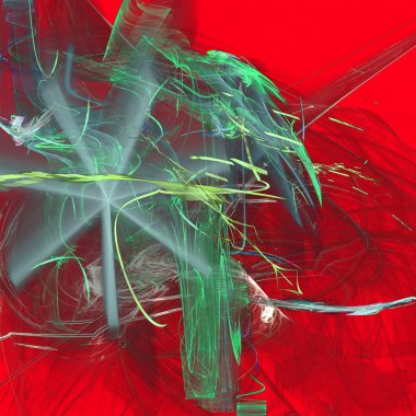 Fantezi kaotik renkli fraktal desen. Soyut Fraktal şekiller. 3D render resimde arka plan veya duvar kağıdı.