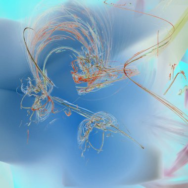 Fantezi kaotik renkli fraktal desen. Soyut Fraktal şekiller. 3D render resimde arka plan veya duvar kağıdı.