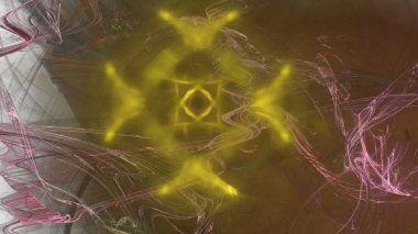 Fantezi kaotik renkli fraktal desen. Soyut Fraktal şekiller. 3D render resimde arka plan veya duvar kağıdı.