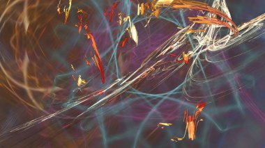 Fantezi kaotik renkli fraktal desen. Soyut Fraktal şekiller. 3D render resimde arka plan veya duvar kağıdı.